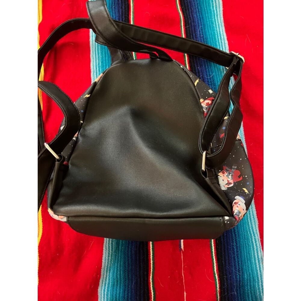 Loungefly Marvel Mini Backpack in Black with Red and Yellow Accents - Picture 2 of 4